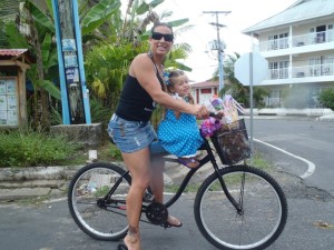 Biking to school in Panama