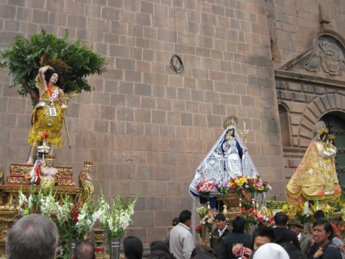 Effigies at Chorpus Christi festival in Cusco, Peru
