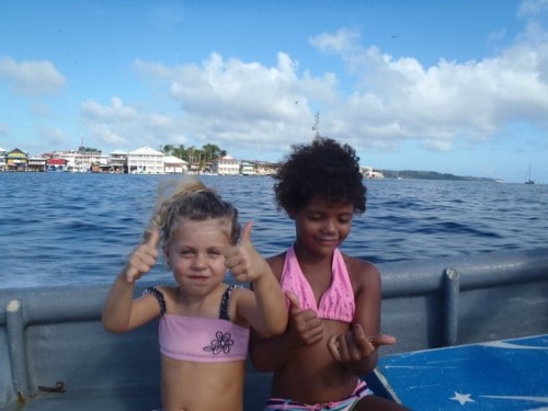 Hanalei gives the thumbs up in Bocas del Toro Panama