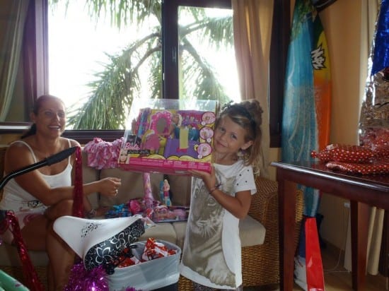 Hanalei's with her Christmas Presents from Santa