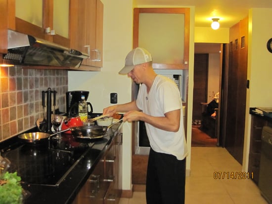 Chef Abey Baby at work in the kitchen