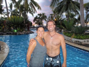 Brian & Rhonda sunset pic in the pool