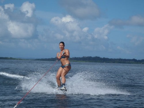 Rhonda Wakeboarding in Bocas Del Toro Panama