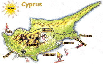 Map of Gorgeous Cyprus